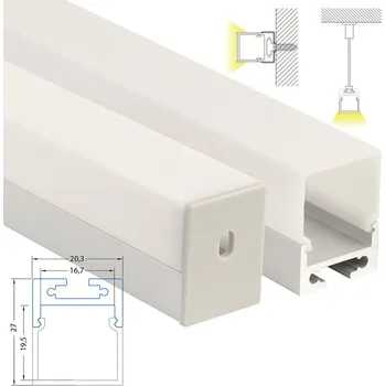 LED osvětlení MCLED Závěsný hliníkový profil ZR, 20x27 mm, včetně mléčného difuzoru, 1 m