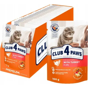 Krmivo pro kočku Club4 Paws kapsička krůta 100g pro kočky