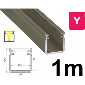 LED páska VYSOKÝ LED PROFIL 18mm TYP Y HNĚDÝ 1M