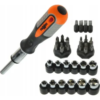 Bit ŠROUBOVÁK S RAČNOU SADA BITŮ A NÁSTRČNÝCH KLÍČŮ 34 KUSŮ