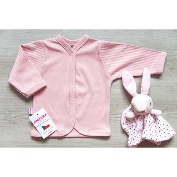 Kojenecká bunda AMÁLKA Bavlněný kojenecký kabátek žebrovaný, pudrově růžový Velikost: 80