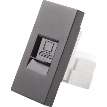 Elektrická zásuvka Internetová zásuvka RJ45 kat. 5e černá, modul pro rámečky LUUNA