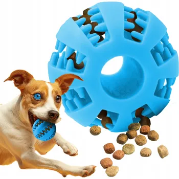 Hračka pro psa Gumový MÍČEK PRO PSY HRAČKA NA PAMLSKY DOBROTY KOUSÁTKO INTERAKTIVNÍ ODOLNÝ