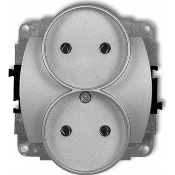 Elektrická zásuvka Elektrická Zásuvka Karlik stříbrná