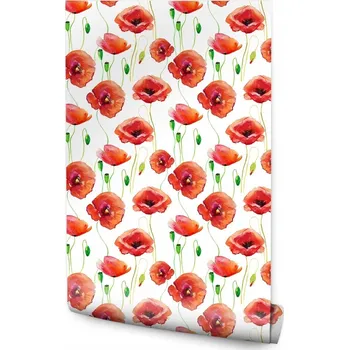 Fototapeta Tapeta do kuchyně malované květiny máky rostliny