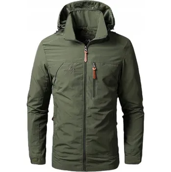 PÁNSKÁ BUNDA PROTI DEŠTI Softshell KHAKI Voděodolná VĚTROVKA vel 3XL