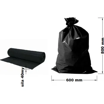 Pytle na odpadky Pytle na odpad 60 l / 600x800 mm / 40M / 25 ks / černé