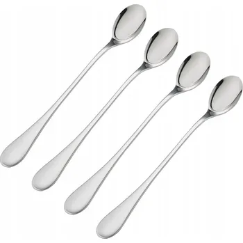 Příbor Dlouhé dezertní lžičky na koktejly, zmrzlinu a kávu LATTE, 12 kusů, ocelové