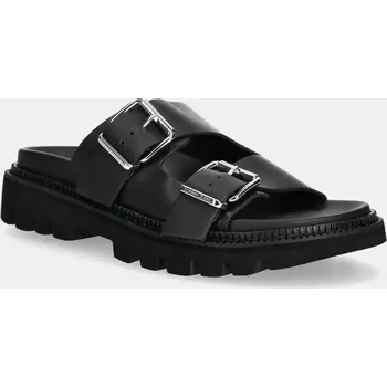 Dámské pantofle Kožené pantofle Tommy Jeans DOUBLE STRAP SANDAL EN0EN02753 černá 99X, EUR 41