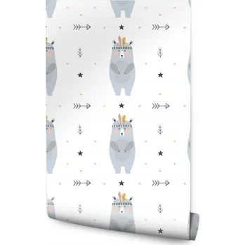 Fototapeta Dětská tapeta MEDVĚDI Hvězdičky Puntíky