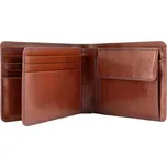 Kožená business peněženka tmavě hnědá Na mince Přidat 6 karet navíc