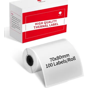 Samolepící etiketa Náhradní transparentní samolepicí štítky do tiskárny Phomemo M220 – 70 x 80 mm, 100 štítků/role