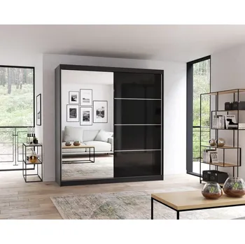 Dětská skříň Stylová šatní skříň Multi 31 - černá - 203 cm