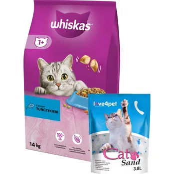 Krmivo pro kočku Whiskas Adult tuňák 14 kg + CAT SAND Silikonová podestýlka pro kočky 3,8l