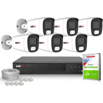 Bezpečnostní kamera Sada IP monitoringu KEEYO 6x LV-V-IP5M25TF-B-II 5 Mpx, IR 25 m, Audio
