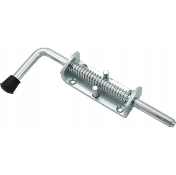 Dveřní kování Závora brány garážová ocelová západka pružinová dveře brány POZINK 12x135mm