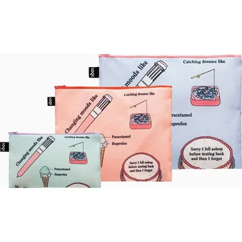 Kosmetická taška Taštičky na zip 3 ks LOQI GIULIA HARTZ Pattern