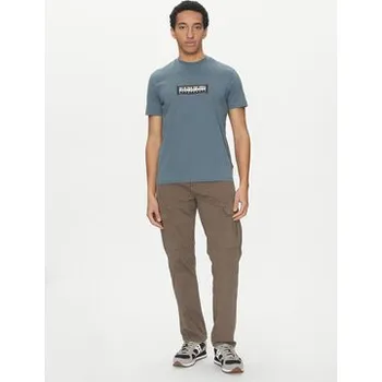 Pánské tričko Napapijri T-Shirt S-box Logo NP0A4I3L Zelená Regular Fit XXL