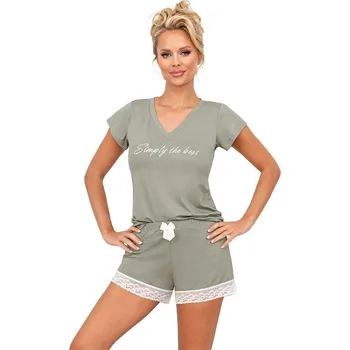 Dámské pyžamo Krátké dámské pyžamo Simply olivové XL