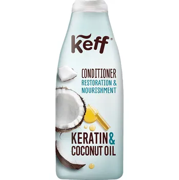 Keff Kondicionér pro poškozené vlasy - Keratin & Kokosový olej, 500ml