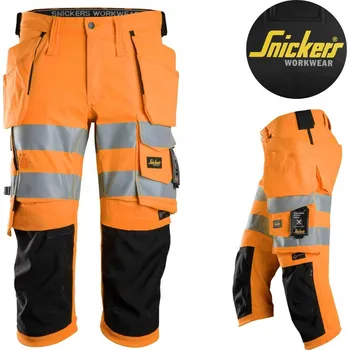 Pracovní oblečení Pirátské pracovní kraťasy Reflexní EN20471 Snickers 6138 Oranžové Vel 44
