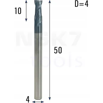 Vrták Čelní fréza stopková (válcová) HUHAO průměr 4 mm VHM 45 °