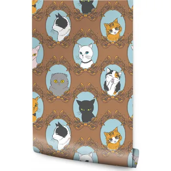 Fototapeta Tapeta do dětského pokoje barevné kočky zvířata