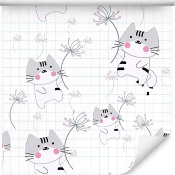 Tapeta Tapeta pro děti - Koťátka a květiny /736187653