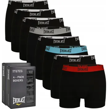 Boxerky Everlast Pánské boxerky Sada Černé Guma Bavlna Balení 8 Kusů Vel. M