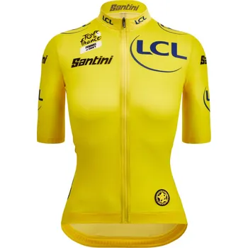cyklistický dres Santini Tour de France 2024 žlutý dámský cyklistický dres
