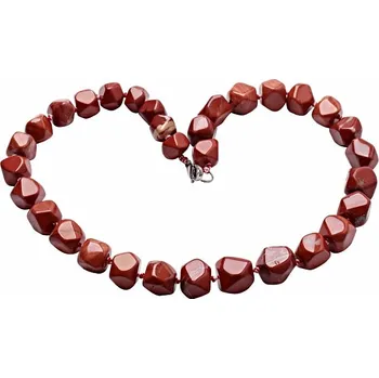 Náhrdelník Jaspis červený náhrdelník z velkých nuget délka cca 51 cm