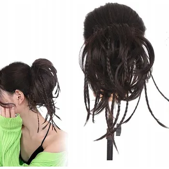 Příčesek Poloparuka krátké syntetické vlasy světle hnědá dámská