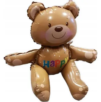 Balónek Fóliový balónek "Medvídek - Happy", hnědý, 7&7, 27", SHP