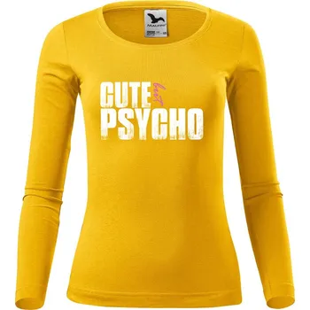Dámské tričko DOBRÝ TRIKO Dámské bavlněné triko Cute but psycho Velikost: XL, Barva: Žlutá
