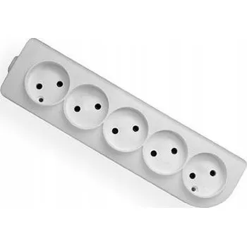 Elektrická zásuvka Pětinásobná zásuvka rozbočka s uzemněním bílá Elgotech GN-50