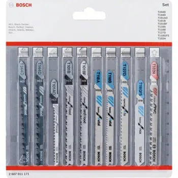 Bosch 10 dílná sada pilových plátků Basic Wood+Metal 2607011171