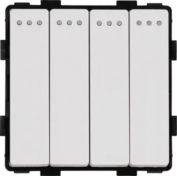 vypínač Čtyřnásobný modul spínače schodišťového/klecového osvětlení, bílý MIUUN