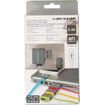 Datový kabel Kabel Dunlop USB - Apple Lightning 1 m, vícebarevný