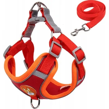 Postroj pro psa Lehké a pohodlné nastavitelné postroje pro psy step-in/walk-in ČERVENÉ | XL