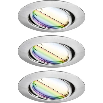 Bodové svítidlo Paulmann 92467 LED vestavné svítidlo, LED, 14.7 W, železo (kartáčované), sada 3 ks