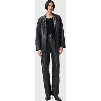 Kožené kalhoty AllSaints SAIGE W031TC černá 99X, vel. 36