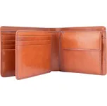 Kožená business peněženka hnědá Na mince Přidat 6 karet navíc