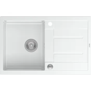 Granitový dřez Jednodřez Quadron Morgan 111, granit, bílý