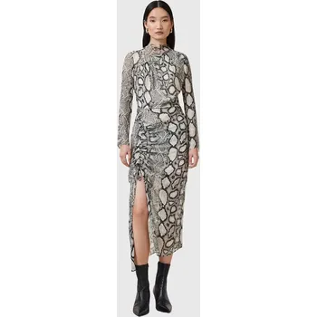 Dámské šaty Šaty s příměsí hedvábí AllSaints RIZO více barev, midi, W050DC vícebarevná MLC, vel. 40