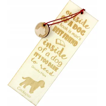 Doplněk ke knize Cockapoo gravírovaná záložka do knihy s psem, jméno psa