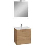 VitrA Koupelnová sestava s umyvadlem zrcadlem a osvětlením VitrA Mia 59x61x39,5 cm zlatý dub MIASET60D MIASET60D
