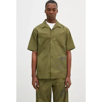 Pánská košile Bavlněná košile Maharishi Dpm: Sparse Bonsai Camo Shirt 5336.OLIVE zelená 91X, vel. XL