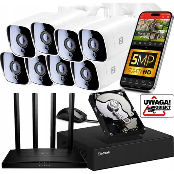 IP kamera Sada pro IP WiFi MONITORING 8 KAMER 5MPx 1TB Rekordér 8MPx + Router