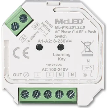 LED páska MCLED RF přijímač do krabičky pro spínání svítidel, max. 400W/230VAC