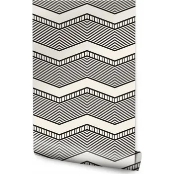 Fototapeta Geometrická tapeta do kanceláře – cik cak vzor v retro stylu